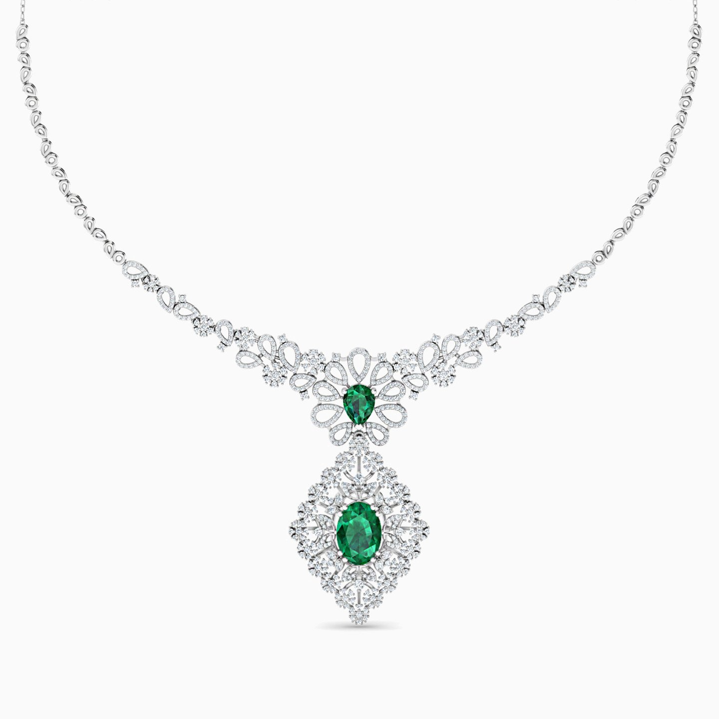 FS50-068-1__34247 سلسلة ذهب مفرغة عيار 18 قيراط مزينة بالألماس والأحجار الملونة (نسخة) - الصورة 1